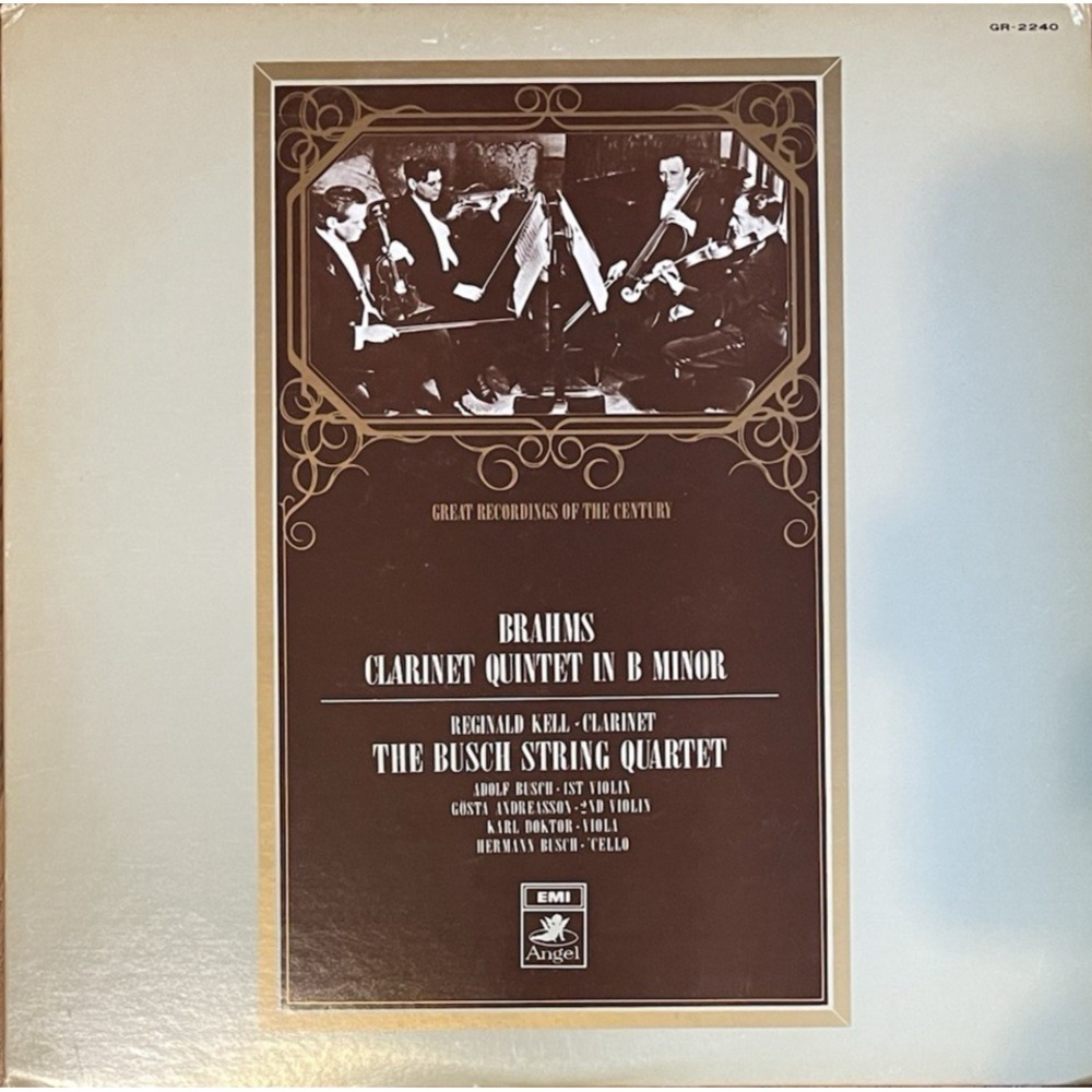 Brahms Clarinet Quintet B Minor Busch String Quartet Japan 1973 EMI Angel LP